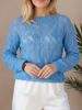 Spring Summer Women Hollow Out Knit Sweater Lightweight Breathable Sheer Mesh Long Sleeve Boat Neck Loose Fit Casual Daily Knitted Pullover Top_ecoleips.com