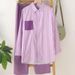 Women's Clothing New Style Fashion Loose Slim Casual Striped Two Piece Suit_ecoleips.com