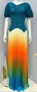 Miyaki-Inspired Pleated Two-Piece Set - V-Neck Top + Ombre Maxi Skirt (One Size, 8 Colors) | Wrinkle-Free Office To Dinner Outfit_ecoleips.com