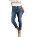 Women’s Clothing fashion jeans slim fit leg high waist slim feet elastic lengthened nine point pants for women_ecoleips.com