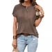 2025 Spring/Summer Women's New Top Solid Color Twisted Buckle Fashion Short Sleeve T-shirt For Women_ecoleips.com