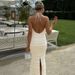 Women's Clothing 2025 Summer New Fashion Sexy Backless Slit Slim-Fit Tie-Up Dress Foreign Trade Wholesale_ecoleips.com