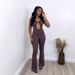 Women's Slim Fit Lace Patchwork Hollow Out Off Shoulder Backless Jumpsuit Fashionable Clothing_ecoleips.com