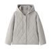 girl Louvre Winter New Japanese Fashionable Diamond Pattern Hooded Single-Breasted Short Cotton Jacket Loose Soft_ecoleips.com