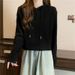 American Style Fashionable Short Waist-Exposing Rolled Hem Hooded Sweatshirt For Women Loose Lazy Hoodie Solid Color_ecoleips.com