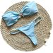 2025 New Bikini Sexy European And American Bikini Solid Color Tube Top Split Women's Swimsuit Swimsuit_ecoleips.com