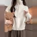 Minimalist Stand Collar Knit Jacket With Dual Zipper Design | Oversized Cardigan In Gray/Beige/Wine/Black (Versatile Layering Staple)_ecoleips.com