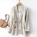 Women's Clothing Women's Solid Color Suit Jacket High End Design Striped Cuffs Casual Jacket_ecoleips.com