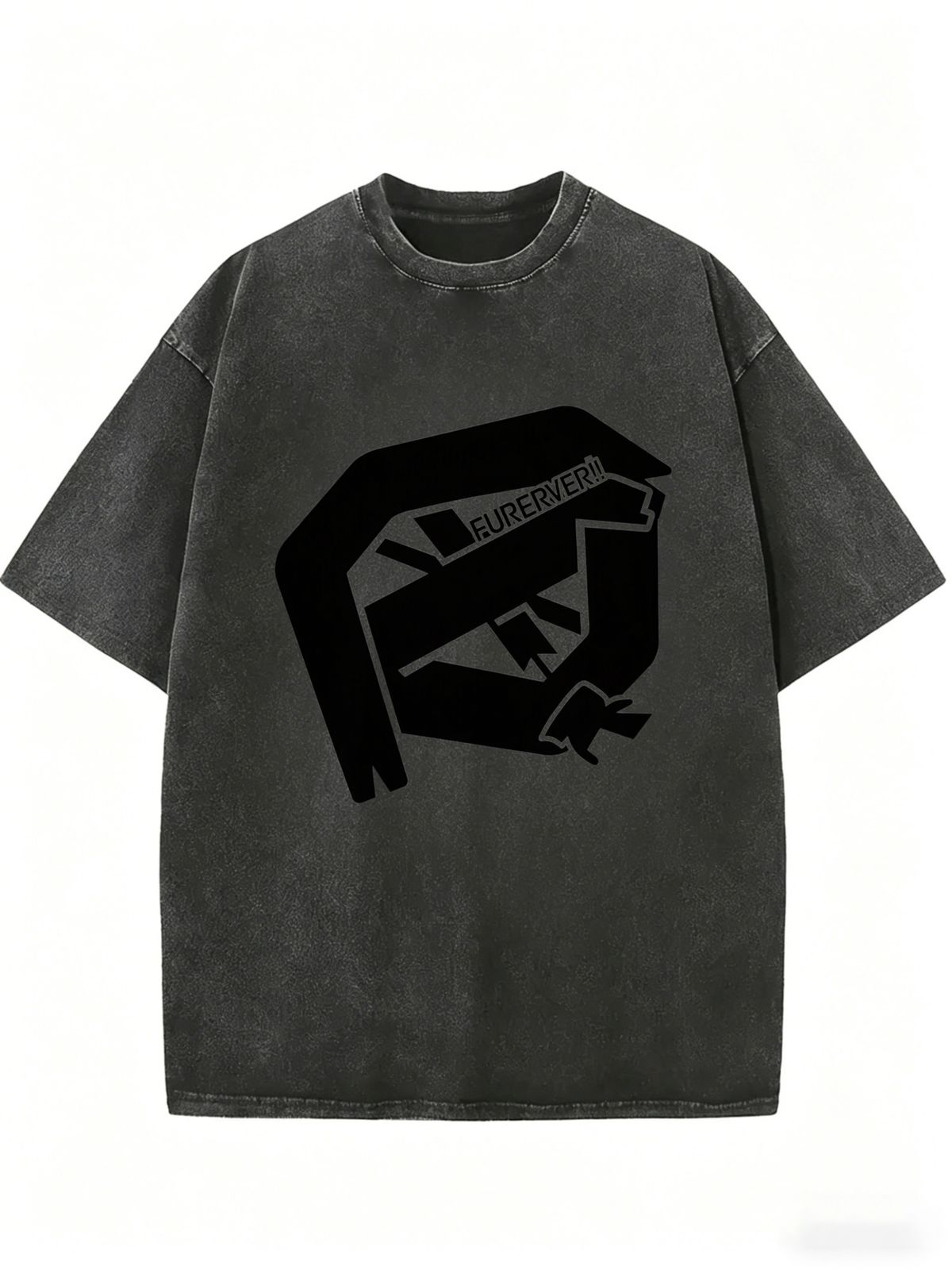 Women's Loose Fit Vintage Tee, Washed Finish Short Sleeve Top For Street Style And Summer Comfort_ecoleips.com