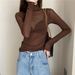 Women's Clothing Sheer Mesh High-Neck Blouse - Elegant Lace Layering Top For Women (One Size, Breathable Office & Date Night Essential)_ecoleips.com