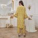 Verve Abaya Muslim Women's Fashion Spring Summer New Elegant Printed Set Dress_ecoleips.com