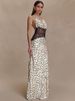 Mozision Polka Dot Backless Sexy Maxi Dress Women Gown Elegant Patchwork Lace Halter Deep V Neck Sleeveless Bodycon Club Dress_ecoleips.com