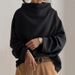 2026 New Cross-Border Casual Urban European And American Style Fleece Sweater Pullover High Neck Loose Fit Women's_ecoleips.com
