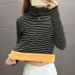This Autumn And Winter Korean-Style Thickened High-Neck Base Layer Shirt Is Warm And Pairs Well With A Striped T-Shirt._ecoleips.com