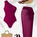 Elegant One-Piece Swimsuit for Women Slimming Retro High Cut Leg Conservative Coverage_ecoleips.com