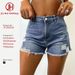 Women's Clothing High-Waisted Ripped And Frayed Denim Shorts Versatile Hot Pants For Summer_ecoleips.com