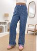 Women's Clothing Autumn And Winter New Casual Denim Trousers Love Hook Flower Washed Straight Jeans Women's_ecoleips.com