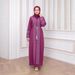 Women's Clothing Modest Abaya Dress Elegant Plus Size Abaya Dress – Embellished Muslim Evening Gown With Flared Sleeves (Polyester & Rhinestone)_ecoleips.com