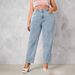 Women's Clothing High-Waisted Wide-Leg Jeans Extra Long Style For Spring/Autumn Regular Fit Solid Polyester_ecoleips.com
