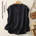 Women's Retro Artistic Cotton Linen Sleeveless Cardigan Spring Summer Loose Slimming Casual Top With Lace Collar_ecoleips.com