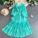 Vacation-Inspired Floral V-Neck Maxi Dress – Elegant Flowy A-Line Dress For Women, Summer Boho Chic Loose Fit Long Dress_ecoleips.com