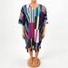 Summer Boho Tassel Dress Oversized Striped Maxi One Size Fits Most Fringe Detail Women's Clothing_ecoleips.com