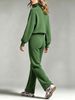 Rib Knit 2 Piece Tracksuit, Lightweight Loungewear Set_ecoleips.com