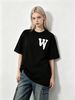 Women's Oversized T-Shirt Minimal W Letter Wassup Slogan Graphic Casual Loose Short Sleeve Streetwear Top_ecoleips.com