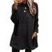 Women's Long Sleeve Pocket Fleece Hoodie - Cozy & Stylish Oversized Pullover Sweatshirt For Casual Wear_ecoleips.com