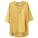 2026 Artistic Retro Summer V-Neck Cotton Linen Top Slimming Age-Reducing Temperament Short-Sleeved T-Shirt Women's Loose_ecoleips.com