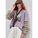 ELFSACK 2025 Y2K Long Sleeve Top Women Romantic Loose Round Neck Long Sleeve T-Shirt Fake Two-Piece Ruffle Sleeve Cute Print Top_ecoleips.com