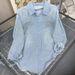 Women's Clothing Early Spring Striped Crystal Hot Diamond Denim Jacket Casual Loose Shirt_ecoleips.com