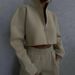 Women's Clothing Solid Color Round Neck Pullover Long Sleeve Sweatshirt Fashionable Casual Pants Suit_ecoleips.com