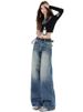 American-style Washed Whiskered High-waisted Wide-leg Jeans For Women, 2026 New Model, Loose Fit, Slimming, Embroidered_ecoleips.com