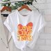Women's Casual Round Neck Short Sleeve T-Shirt Multi-Color Solid Loose Printed American Style Sports Top_ecoleips.com