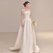 French Style Light Wedding 2025 New Bride Strapl Simple Satin Gown High-Quality Texture Floor-Length Spring Outing_ecoleips.com