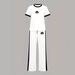 Women's Clothing Summer Fashion Triangle Logo Print Color Block Casual Two Piece Set Black White_ecoleips.com