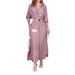 Voya Women's Fashion Elegant Commuter Solid Color Strap Waist Dress Casual Loose Long Dress Available In Multiple Colors_ecoleips.com