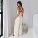 Women's Solid Color Sleeveless Cross Strap Jumpsuit | Loose Fit Wide Leg Romper For Summer_ecoleips.com