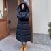 girl Girl Girl White Duck Down Jacket For Women, New Long Over-the-Knee Thickened Pink Loose Winter Coat Trendy_ecoleips.com