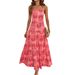2026 European And American Women's Summer Halter Neck Printed Beach Hawaiian Vacation Dress With Lining For Women_ecoleips.com