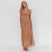 Women's Halter Neck Long Dress Summer Fashion Solid Color Street Style Fairy Waist Belt Cross Border Wholesale_ecoleips.com
