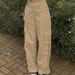 Women's Clothing Retro Overalls Loose Slim Street Style Big Pocket Wide High Waist Straight Jeans_ecoleips.com