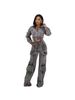 Women's Stretch Denim Two-Piece Set – High-Waisted Utility Pants & Cropped Jacket (Polyester Blend, S-XXL) For Street Style & Office Wear_ecoleips.com