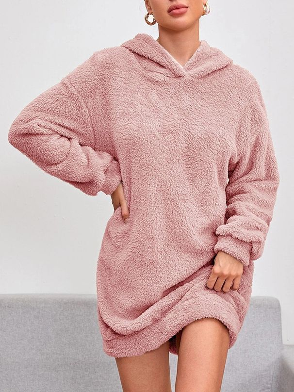 Women’s Oversized Hooded Sweatshirt – Long Sleeve Solid Color Casual Pullover (5 Colors, S-XXL)_ecoleips.com
