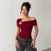 Women's Clothing Elegant Off-Shoulder T-Shirt Casual Fit Inner Top For Ladies Fashion_ecoleips.com