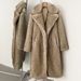Elegant Longline Faux Fur Coat For Women - Notch Lapel Winter Jacket With Fringe Details, Warm & Stylish Outerwear For Office & Evening Occasions_ecoleips.com