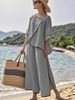 Women's Casual Wide-Legged Striped Printed Pants Set_ecoleips.com