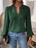 Women's Clothing Autumn V Neck Lace Stitching Solid Color Shirt Blouse Women's Clothing_ecoleips.com
