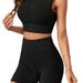High-Waisted Casual Home Wear: Fashionable Round-Necked Women's Suit_ecoleips.com